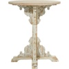 image:imageDeco 79 Wood Scroll Side End Accent Table Intricately Carved End Table with Brown Wood Top Side Table 16 x 16 x 23 WhiteCream