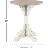 image:imageDeco 79 Wood Scroll Side End Accent Table Intricately Carved End Table with Brown Wood Top Side Table 16 x 16 x 23 WhiteCream