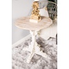 image:imageDeco 79 Wood Scroll Side End Accent Table Intricately Carved End Table with Brown Wood Top Side Table 16 x 16 x 23 WhiteCream