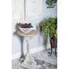 image:imageDeco 79 Wood Scroll Side End Accent Table Intricately Carved End Table with Brown Wood Top Side Table 16 x 16 x 23 WhiteGrey
