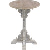 image:imageDeco 79 Wood Scroll Side End Accent Table Intricately Carved End Table with Brown Wood Top Side Table 16 x 16 x 23 WhiteGrey