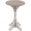 image:imageDeco 79 Wood Scroll Side End Accent Table Intricately Carved End Table with Brown Wood Top Side Table 16 x 16 x 23 WhiteWhite