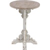image:imageDeco 79 Wood Scroll Side End Accent Table Intricately Carved End Table with Brown Wood Top Side Table 16 x 16 x 23 WhiteWhite