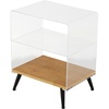 image:imageDeco 79 Acrylic Plastic Side End Accent Table 1 Shelf End Table with Wood Base and Black Legs Side Table 19 x 13 x 23 Clear