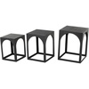 image:imageDeco 79 Metal Side End Accent Table Nested End Table with Arched Cutouts Set of 3 Side Table 21 18 16 H WhiteBlack