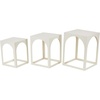 image:imageDeco 79 Metal Side End Accent Table Nested End Table with Arched Cutouts Set of 3 Side Table 21 18 16 H WhiteWhite