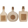 image:imageDeco 79 Paper Mache Floral Living Room Decorative Jars Decorative Container with Varying Shapes and Carved Wood Etchings Set of 3 Jar with Lid 6W 11H Brown