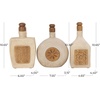 image:imageDeco 79 Paper Mache Floral Living Room Decorative Jars Decorative Container with Varying Shapes and Carved Wood Etchings Set of 3 Jar with Lid 6W 11H Brown