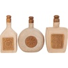 image:imageDeco 79 Paper Mache Floral Living Room Decorative Jars Decorative Container with Varying Shapes and Carved Wood Etchings Set of 3 Jar with Lid 6W 11H Brown