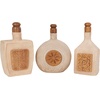 image:imageDeco 79 Paper Mache Floral Living Room Decorative Jars Decorative Container with Varying Shapes and Carved Wood Etchings Set of 3 Jar with Lid 6W 11H Brown
