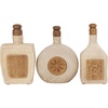 image:imageDeco 79 Paper Mache Floral Living Room Decorative Jars Decorative Container with Varying Shapes and Carved Wood Etchings Set of 3 Jar with Lid 6W 11H Brown