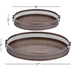 image:imageDeco 79 Metal Living Room Decor Tray Ottoman Tray Set of 2 Serving Tray 17 14W Brown
