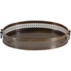 image:imageDeco 79 Metal Living Room Decor Tray Ottoman Tray Set of 2 Serving Tray 17 14W Brown
