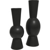 image:imageDeco 79 Ceramic Abstract Decorative Vase Fluted Round Centerpiece Vases Set of 2 Flower Vases for Home Decoration 24 20H WhiteBlack