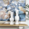 image:imageDeco 79 Ceramic Abstract Decorative Vase Fluted Round Centerpiece Vases Set of 2 Flower Vases for Home Decoration 24 20H WhiteWhite