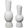 image:imageDeco 79 Ceramic Abstract Decorative Vase Fluted Round Centerpiece Vases Set of 2 Flower Vases for Home Decoration 24 20H WhiteWhite