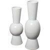 image:imageDeco 79 Ceramic Abstract Decorative Vase Fluted Round Centerpiece Vases Set of 2 Flower Vases for Home Decoration 24 20H WhiteWhite