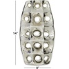 image:imageDeco 79 Ceramic Decorative Vase Centerpiece Vase with Cut Out Designs Vase for Home Decoration 8 x 4 x 14 SilverSilver