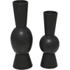 image:imageDeco 79 Ceramic Abstract Decorative Vase Fluted Round Centerpiece Vases Set of 2 Flower Vases for Home Decoration 24 20H WhiteBlack