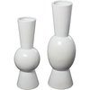 image:imageDeco 79 Ceramic Abstract Decorative Vase Fluted Round Centerpiece Vases Set of 2 Flower Vases for Home Decoration 24 20H WhiteWhite