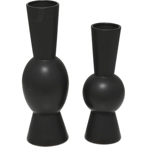 image:imageDeco 79 Ceramic Abstract Decorative Vase Fluted Round Centerpiece Vases Set of 2 Flower Vases for Home Decoration 24 20H WhiteBlack