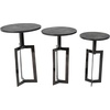 image:imageDeco 79 Aluminum Metal Side End Accent Table Tripod Shaped End Table with Black Marble Tabletops Set of 3 Side Table 24 23 21 H Black