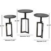 image:imageDeco 79 Aluminum Metal Side End Accent Table Tripod Shaped End Table with Black Marble Tabletops Set of 3 Side Table 24 23 21 H Black