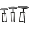 image:imageDeco 79 Aluminum Metal Side End Accent Table Tripod Shaped End Table with Black Marble Tabletops Set of 3 Side Table 24 23 21 H Black