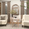 image:imageDeco 79 Wooden Leaf Side End Accent Table Carved with Turned Legs Set of 2 Side Table 22 25H Brown