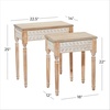 image:imageDeco 79 Wooden Leaf Side End Accent Table Carved with Turned Legs Set of 2 Side Table 22 25H Brown