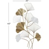 image:imageDeco 79 Metal Leaf Home Wall Decor Wall Sculpture with White Accents Wall Art 25 x 2 x 40 GoldGold