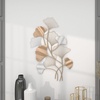 image:imageDeco 79 Metal Leaf Home Wall Decor Wall Sculpture with White Accents Wall Art 25 x 2 x 40 GoldGold