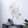image:imageDeco 79 Metal Leaf Home Wall Decor Wall Sculpture with White Accents Wall Art 25 x 2 x 40 GoldGold