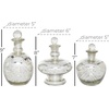 image:imageDeco 79 Glass Living Room Decorative Jars Decorative Container with Crystal Stoppers Set of 3 Jar with Lid 8 9 7H Silver8  9  7H