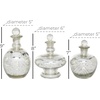 image:imageDeco 79 Glass Living Room Decorative Jars Decorative Container with Crystal Stoppers Set of 3 Jar with Lid 8 9 7H Silver8  9  7H