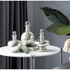 image:imageDeco 79 Glass Living Room Decorative Jars Decorative Container with Crystal Stoppers Set of 3 Jar with Lid 8 9 7H Silver8  9  7H