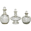 image:imageDeco 79 Glass Living Room Decorative Jars Decorative Container with Crystal Stoppers Set of 3 Jar with Lid 8 9 7H Silver8  9  7H