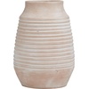 image:imageDeco 79 Ceramic Whitewashed Ribbed Vase 8 x 8 x 11 PinkPink