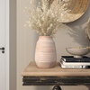 image:imageDeco 79 Ceramic Whitewashed Ribbed Vase 8 x 8 x 11 PinkPink