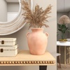 image:imageDeco 79 Ceramic Whitewashed Ribbed Vase 8 x 8 x 11 PinkPink