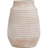 image:imageDeco 79 Ceramic Whitewashed Ribbed Vase 8 x 8 x 11 PinkPink