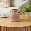 image:imageDeco 79 Ceramic Whitewashed Ribbed Vase 8 x 8 x 11 PinkPink