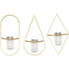 image:imageCosmoLiving by Cosmopolitan Metal Geometric Wall Planter Hanging Planter with Glass Holder Set of 3 Plant Hanger 8W 17H GoldGold