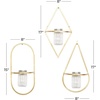 image:imageCosmoLiving by Cosmopolitan Metal Geometric Wall Planter Hanging Planter with Glass Holder Set of 3 Plant Hanger 8W 17H GoldGold