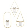 image:imageCosmoLiving by Cosmopolitan Metal Geometric Wall Planter Hanging Planter with Glass Holder Set of 3 Plant Hanger 8W 17H GoldGold