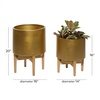 image:imageCosmoLiving by Cosmopolitan 16597 Contemporary Metal Decorative Indoor Outdoor Planter Flower Pot for Living Room Kitchen Office Patio Entryway 20 16 H GoldGold
