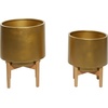 image:imageCosmoLiving by Cosmopolitan 16597 Contemporary Metal Decorative Indoor Outdoor Planter Flower Pot for Living Room Kitchen Office Patio Entryway 20 16 H GoldGold