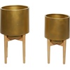 image:imageCosmoLiving by Cosmopolitan 16597 Contemporary Metal Decorative Indoor Outdoor Planter Flower Pot for Living Room Kitchen Office Patio Entryway 20 16 H GoldGold