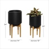 image:imageCosmoLiving by Cosmopolitan 16597 Contemporary Metal Decorative Indoor Outdoor Planter Flower Pot for Living Room Kitchen Office Patio Entryway 20 16 H GoldBlack