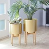 image:imageCosmoLiving by Cosmopolitan 16597 Contemporary Metal Decorative Indoor Outdoor Planter Flower Pot for Living Room Kitchen Office Patio Entryway 20 16 H GoldGold